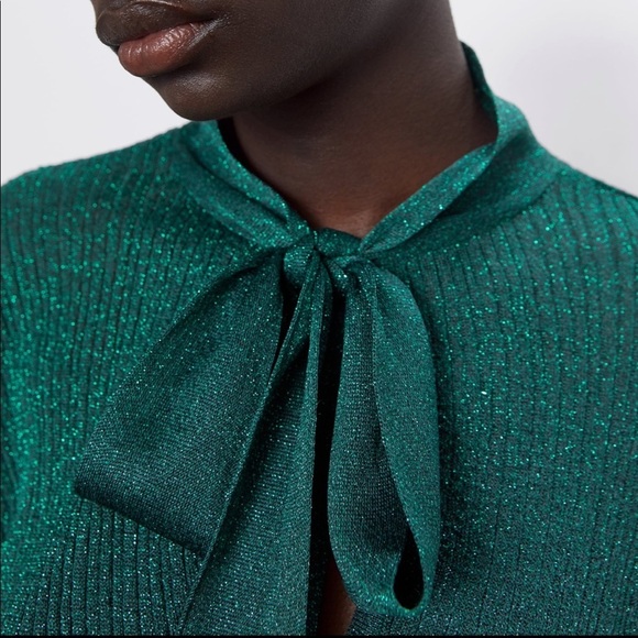 ZARA BNWT Metallic Thread Tied Sweater - Picture 5 of 8